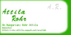 attila rohr business card